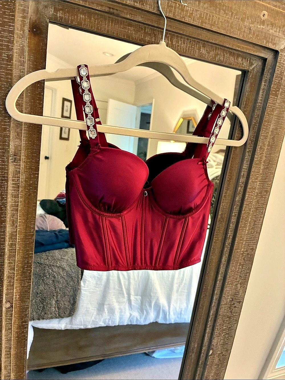 Victoria's Secret Embellished Bustier Bra in Red